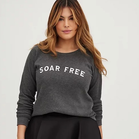 TORRID Fleece Tunic “Soar Free” Tunic Sweatshirt, size 2X, GUC, BEAUTIFUL - Picture 16 of 16